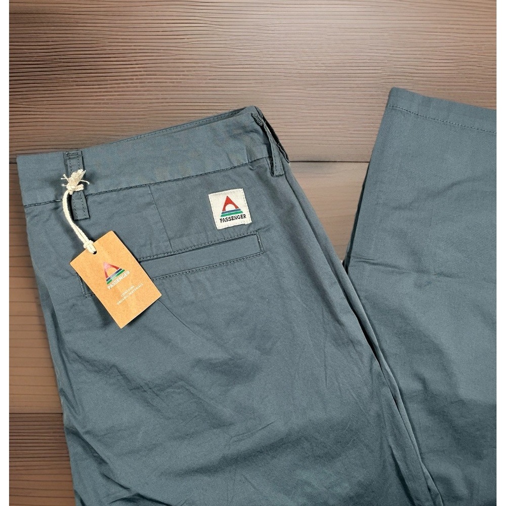 NWT Passenger 365‎ 'Light' Organic Cotton Trouser Men 34/32 Storm Grey Pockets